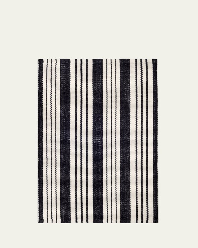 Birmingham Black Handwoven Cotton Rug, 4' x 6'